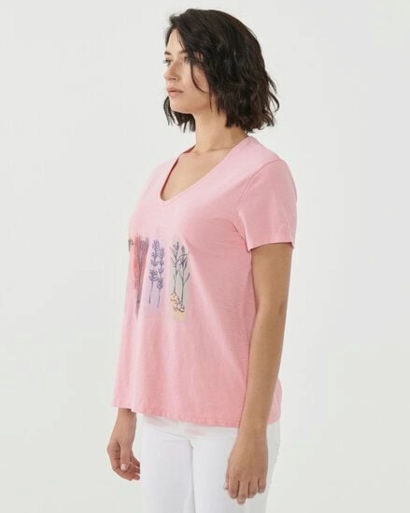 ORGANICATION T-Shirt aus Bio-Baumwolle mit Blumen-Print – Ansicht 3