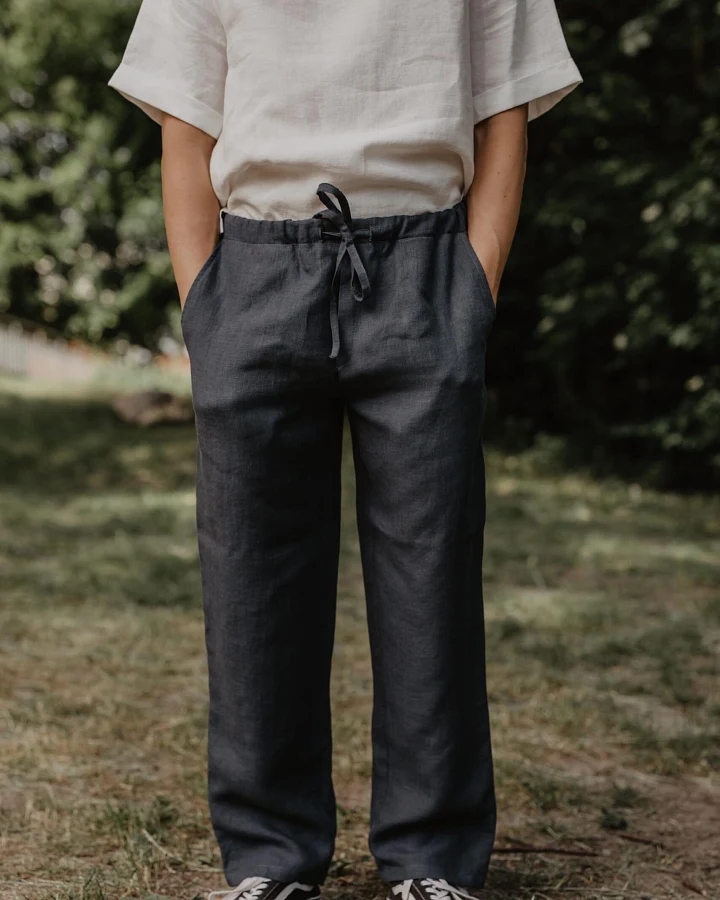 AmourLinen Herren vegan Hose Adonis Charcoal