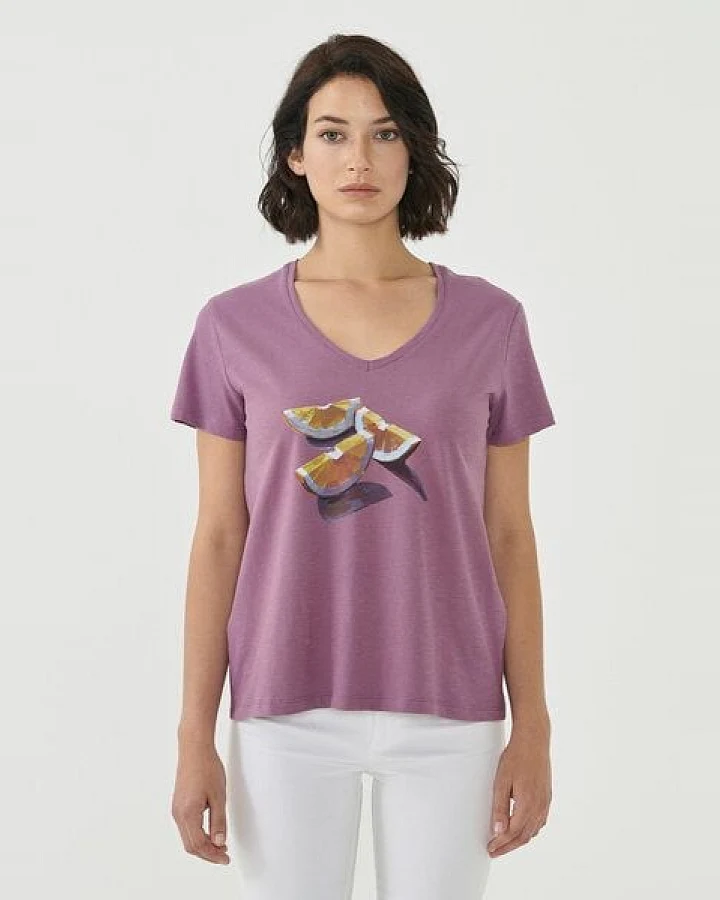 ORGANICATION T-Shirt aus Bio-Baumwolle mit Orangen-Print