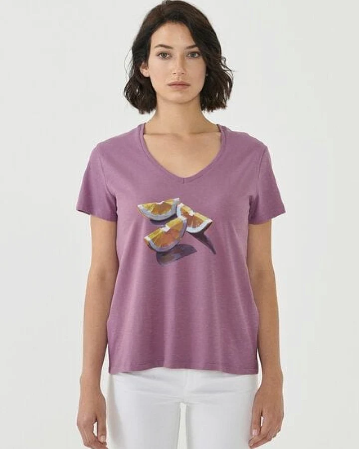 ORGANICATION T-Shirt aus Bio-Baumwolle mit Orangen-Print