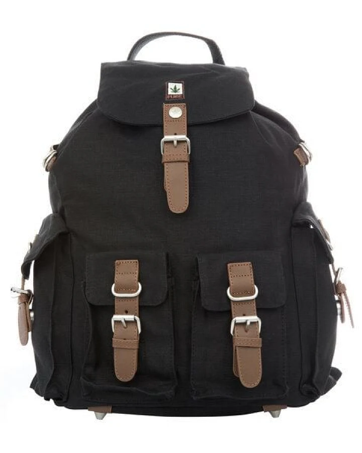 PURE HF-0017 Hanf-Rucksack XL mit 4 Außentaschen (Hanf Rucksack XL)
