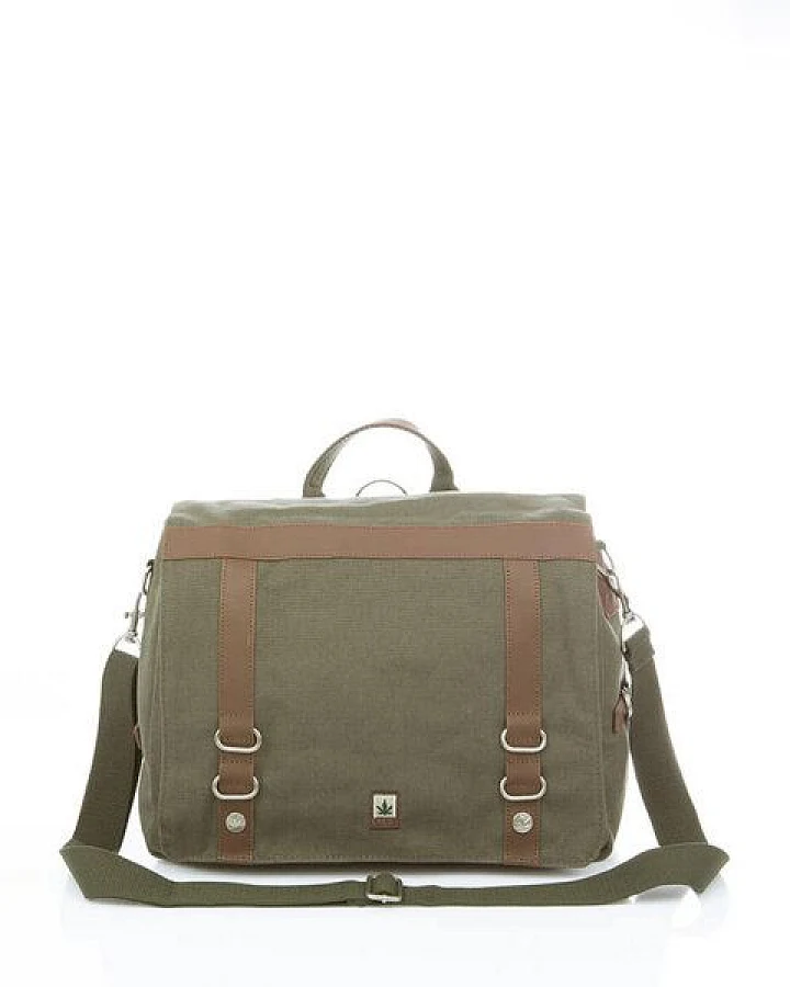 HF-0019 Hanf-Umhängetasche für DIN A4-Formate von Pure Concept ( Hanf Schultertasche XL)