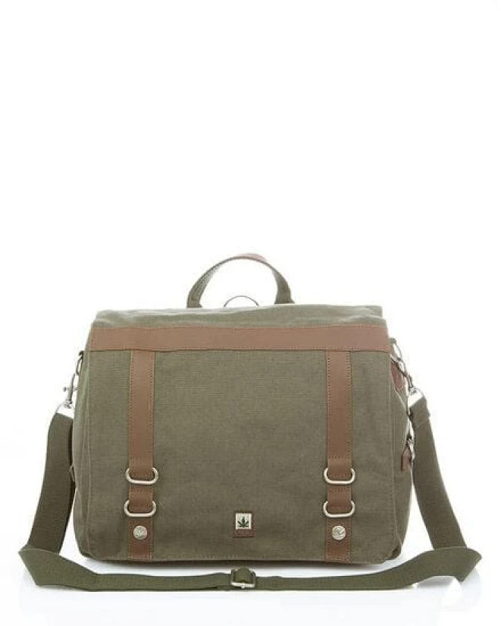 HF-0019 Hanf-Umhängetasche für DIN A4-Formate von Pure Concept ( Hanf Schultertasche XL)