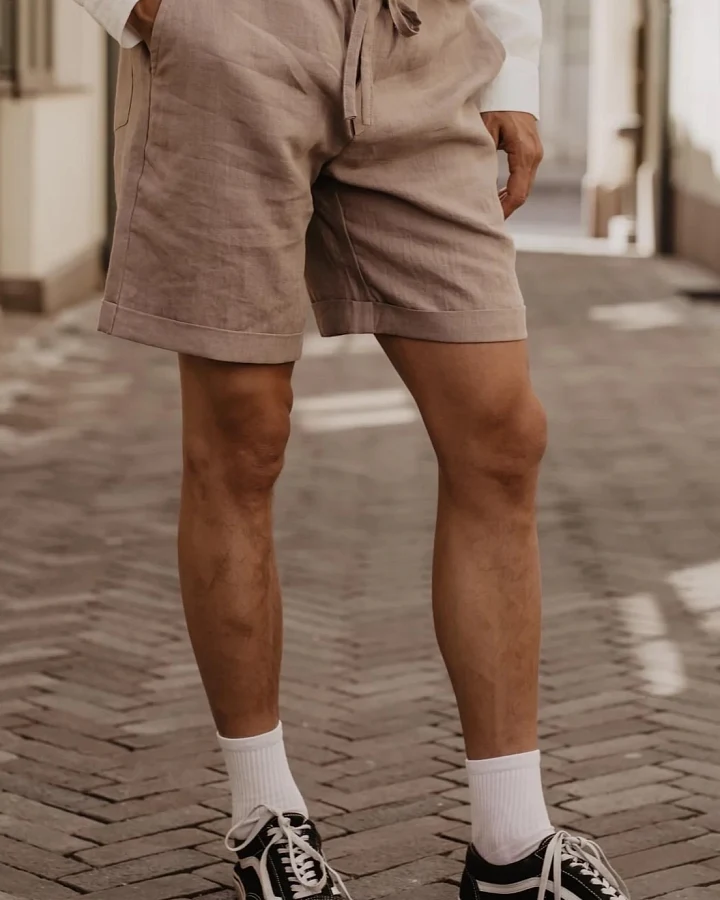 AmourLinen Herren vegan Shorts Ares Rosy Brown