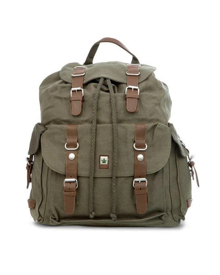 PURE HF-0016 Großer Hanf-Rucksack mit 3 Außenfächern