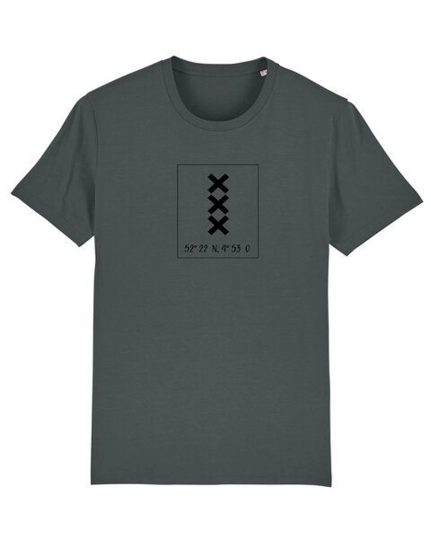 Human Family Bio Herren City T-Shirt "Amsterdam - Coordinates" aus Bio-Baumwolle – Ansicht 2