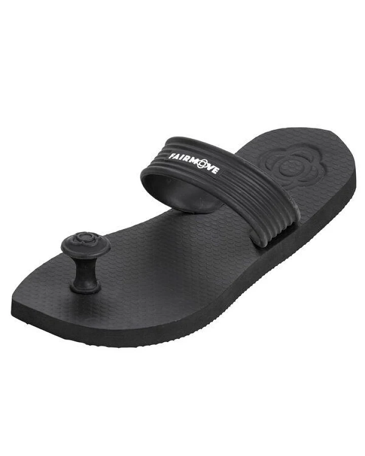 FAIR MOVE Sandals - Zehentrenner aus fair gehandeltem Naturkautschuk - Badelatschen nachhaltig - Schwarz/Petrol