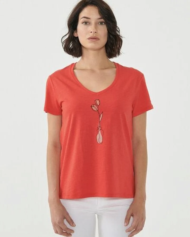 ORGANICATION T-Shirt aus Bio-Baumwolle mit Blumen-Print