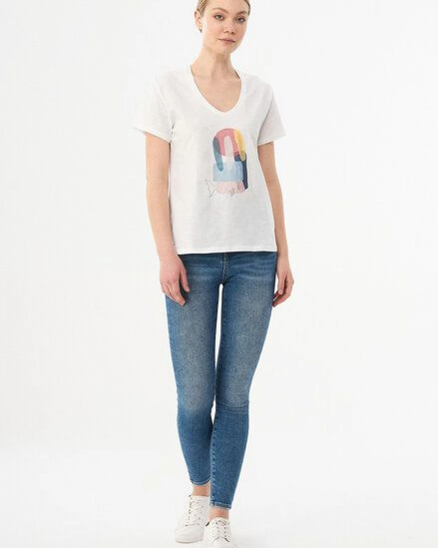 ORGANICATION Damen T-Shirt aus Bio-Baumwolle mit Print – Ansicht 2