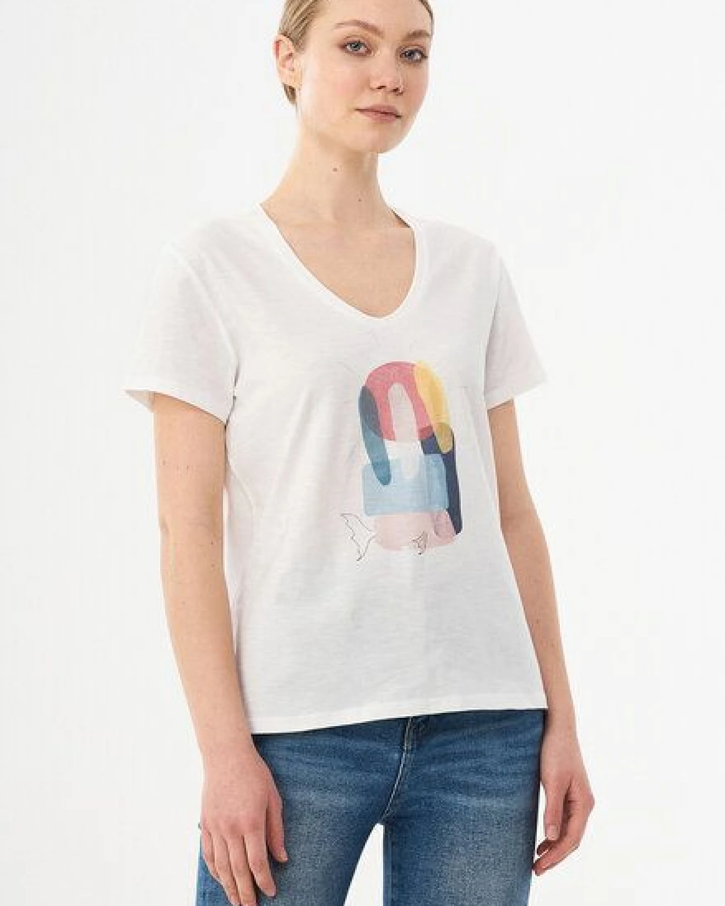 ORGANICATION Damen T-Shirt aus Bio-Baumwolle mit Print – Ansicht 3