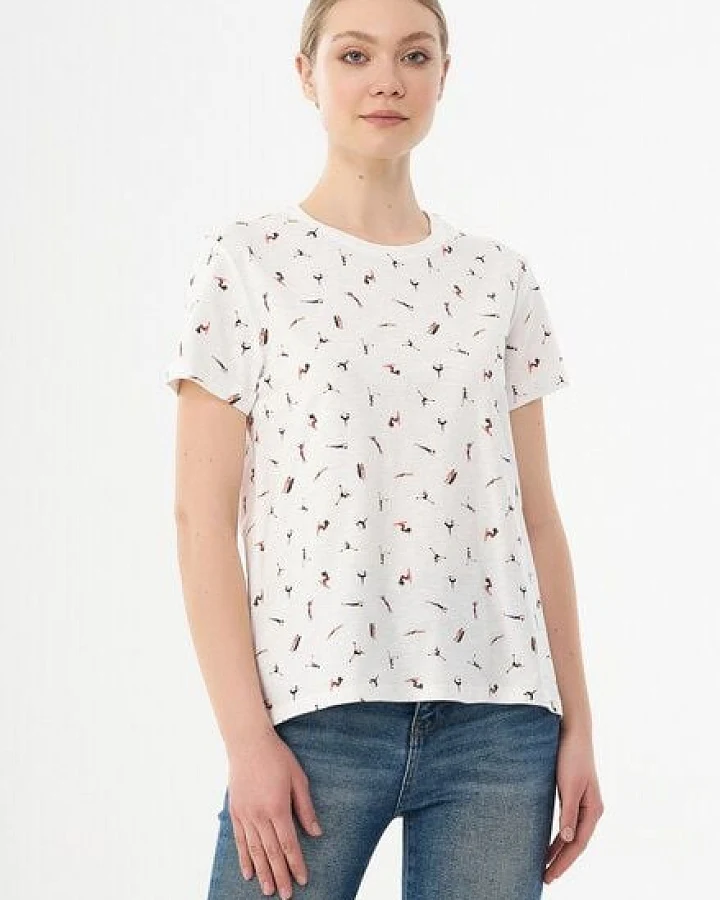 ORGANICATION Damen T-Shirt aus Bio-Baumwolle mit Allover-Print