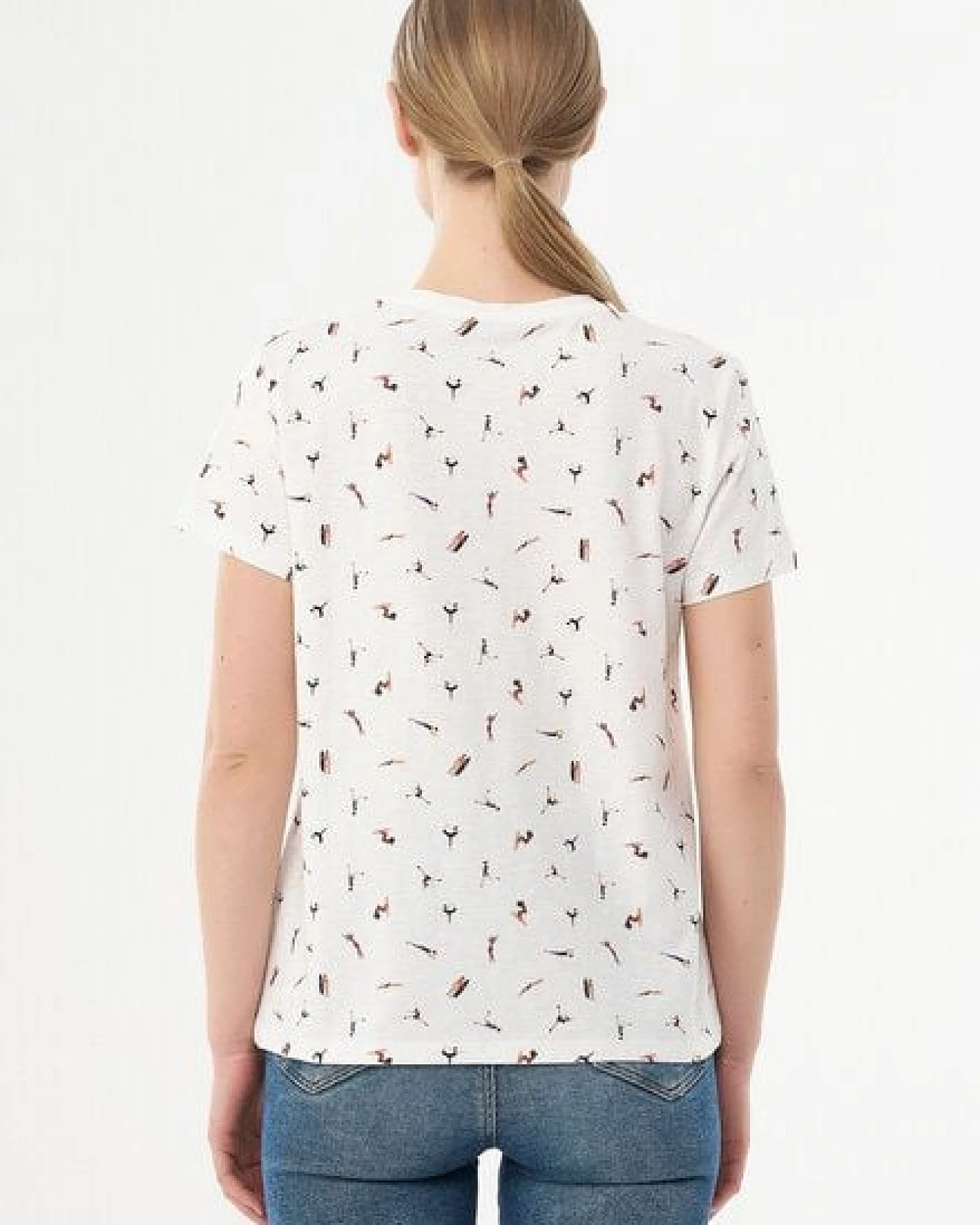ORGANICATION Damen T-Shirt aus Bio-Baumwolle mit Allover-Print – Ansicht 3