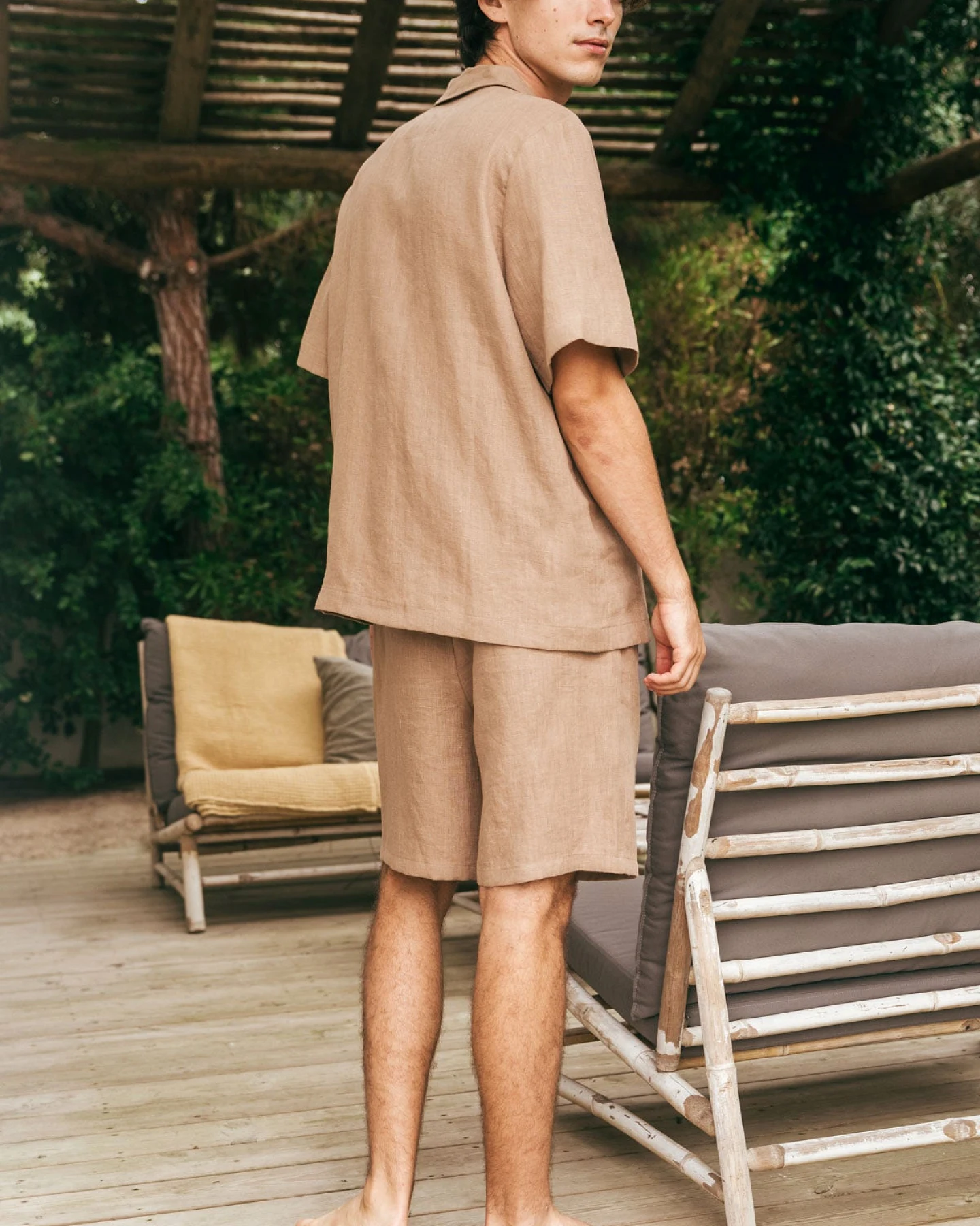 AmourLinen Herren vegan Set Loungewear Aspen Rosy Brown – Ansicht 2
