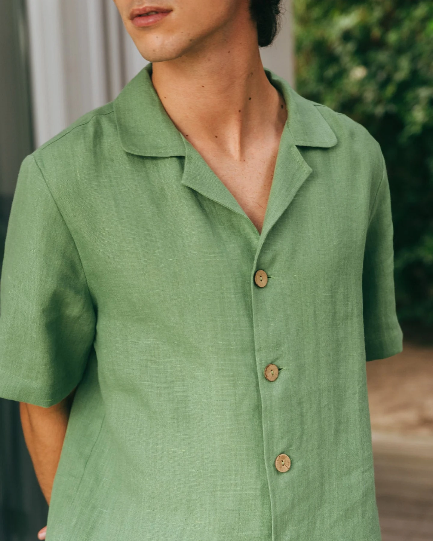AmourLinen Herren vegan Set Loungewear Aspen Matcha Grün – Ansicht 2