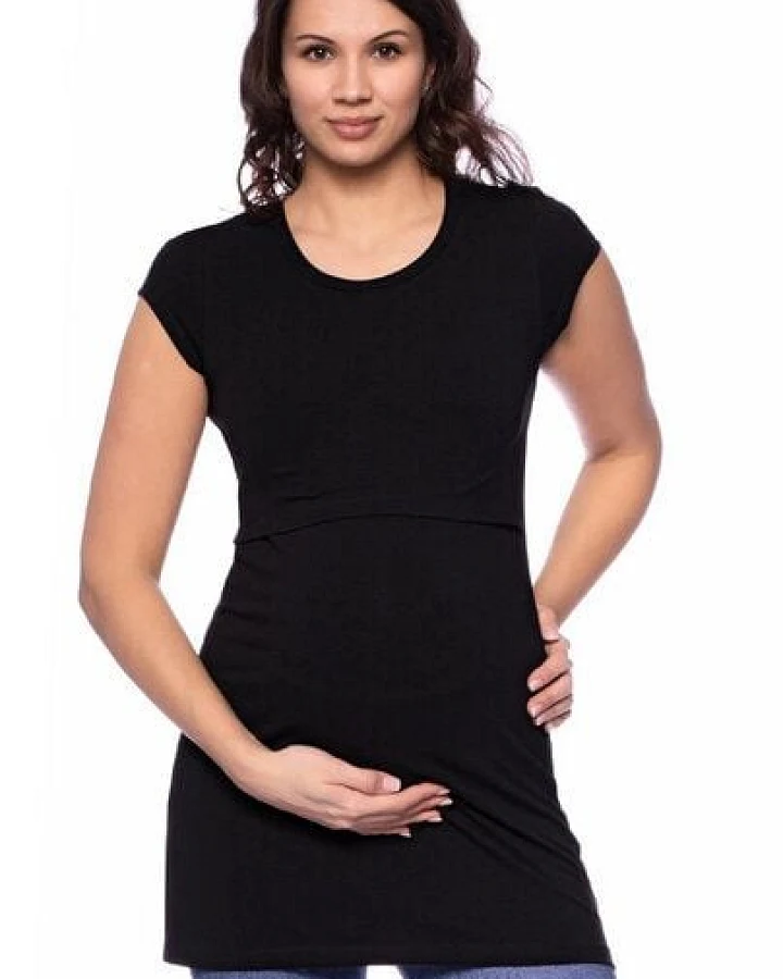 Milchshake 107 BASIC kurzarm Umstands- und Stillshirt extra lang aus Bio Baumwolle