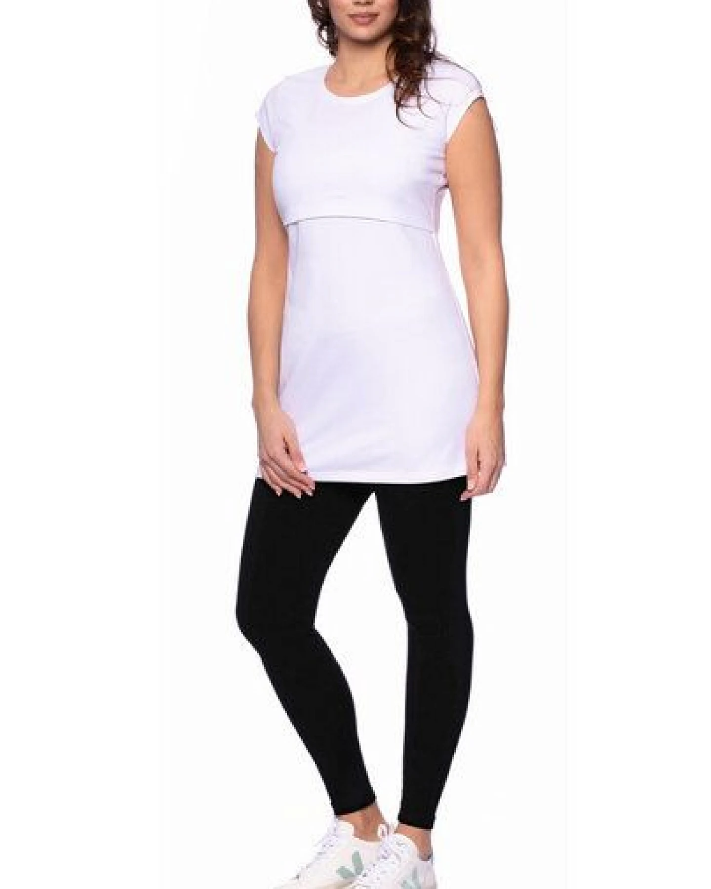 Milchshake 107 BASIC kurzarm Umstands- und Stillshirt extra lang aus Bio Baumwolle – Ansicht 4