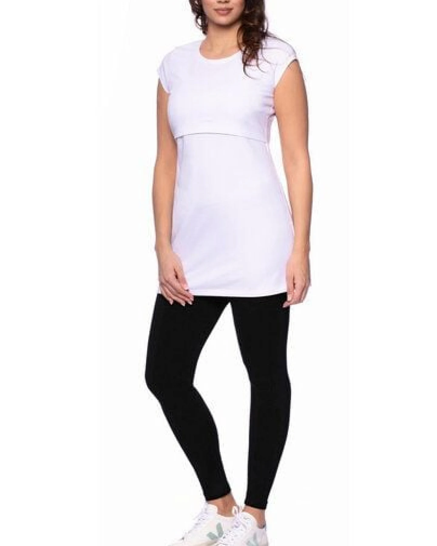 Milchshake 107 BASIC kurzarm Umstands- und Stillshirt extra lang aus Bio Baumwolle – Ansicht 4