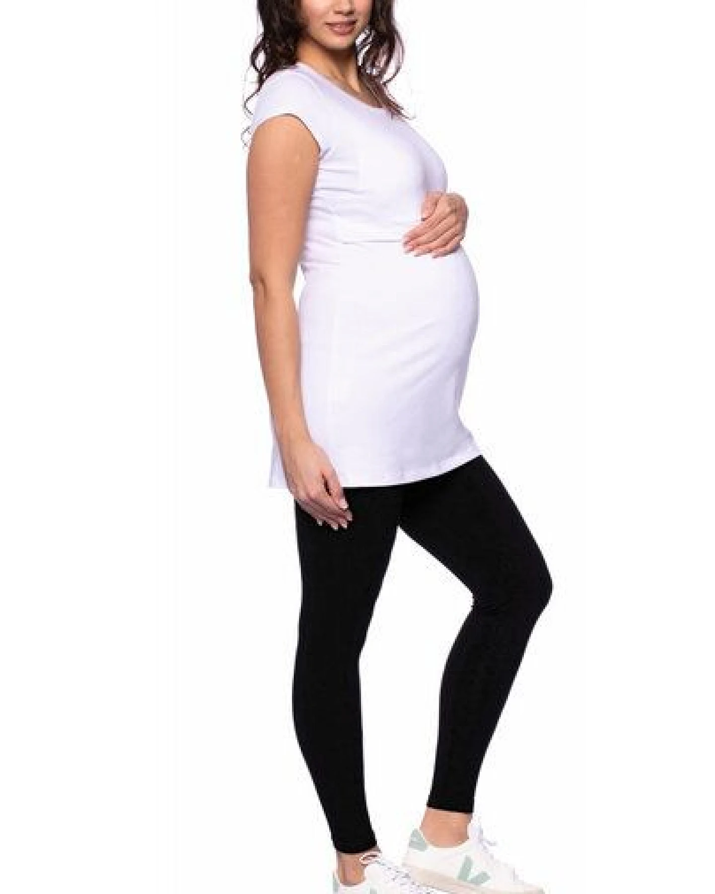 Milchshake 107 BASIC kurzarm Umstands- und Stillshirt extra lang aus Bio Baumwolle – Ansicht 3