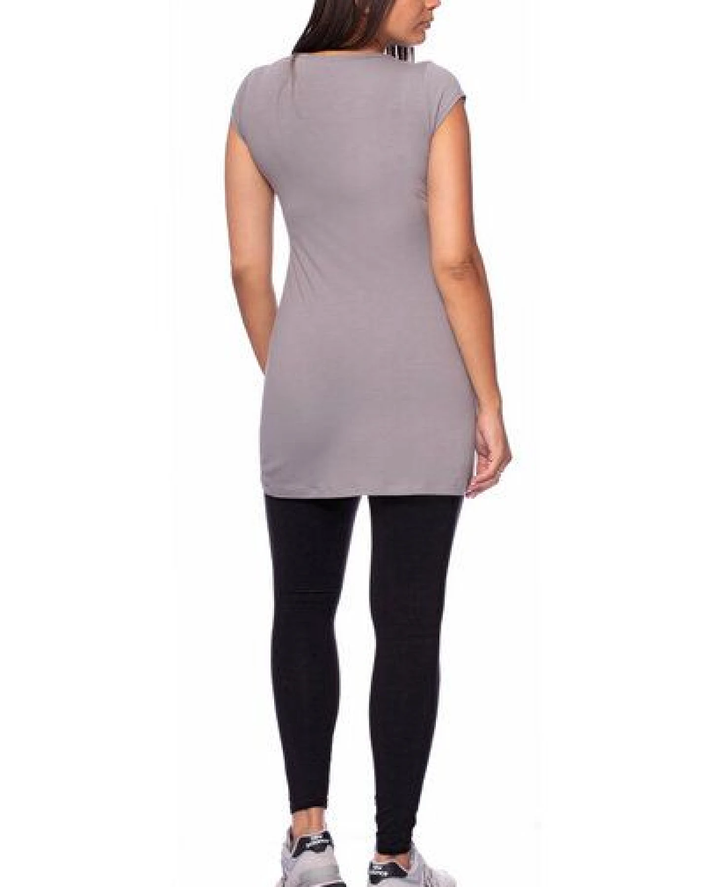 Milchshake 107 BASIC kurzarm Umstands- und Stillshirt extra lang aus Bio Baumwolle – Ansicht 4
