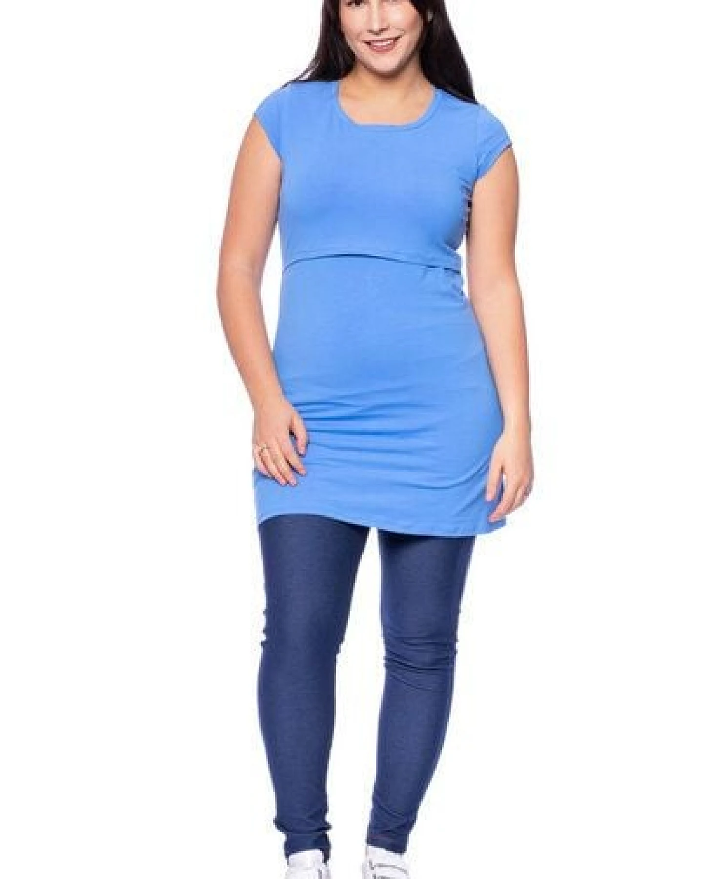 Milchshake 107 BASIC kurzarm Umstands- und Stillshirt extra lang aus Bio Baumwolle – Ansicht 3