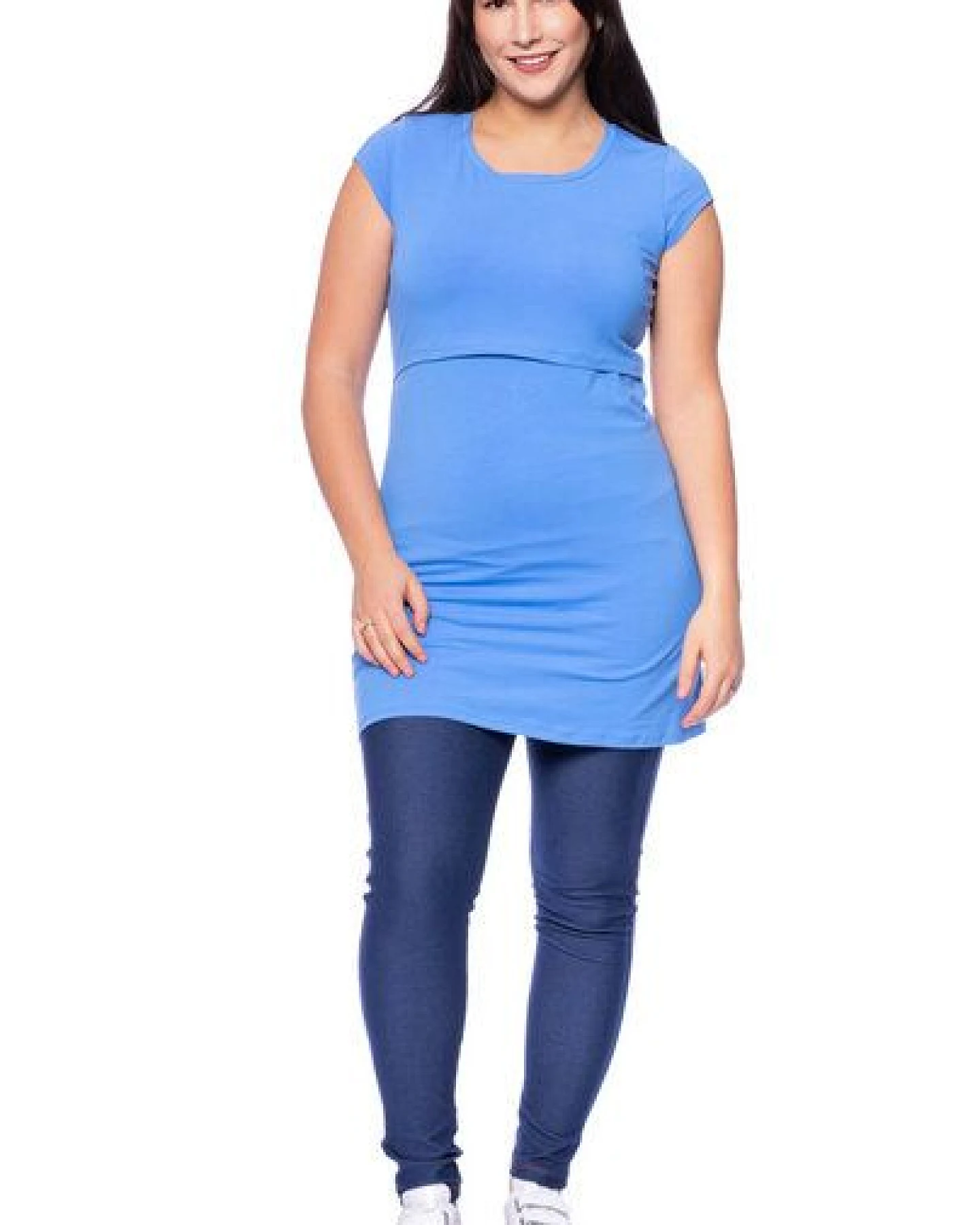Milchshake 107 BASIC kurzarm Umstands- und Stillshirt extra lang aus Bio Baumwolle – Ansicht 3