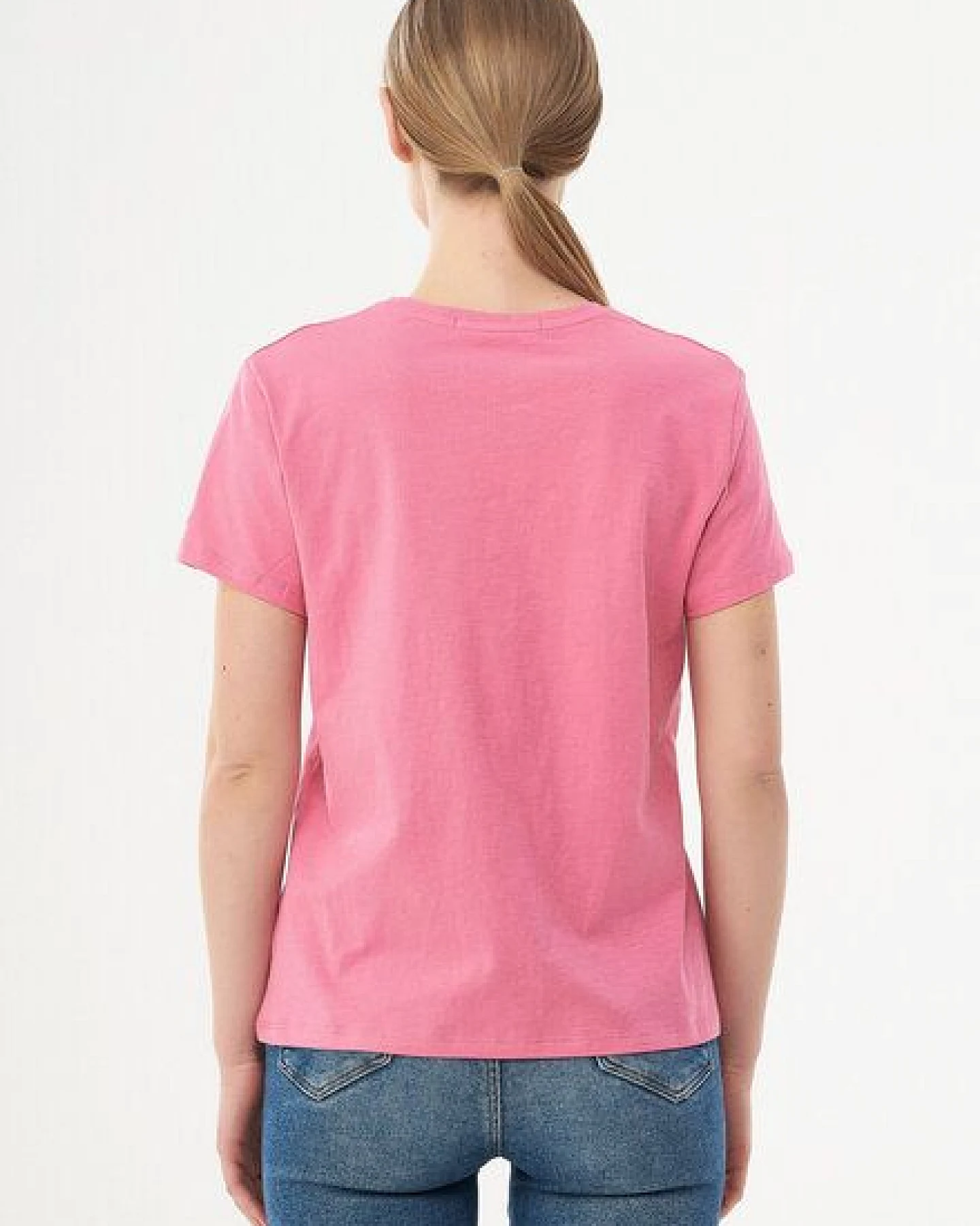 ORGANICATION Damen Basic T-Shirt aus Bio-Baumwolle mit V-Ausschnitt – Ansicht 4