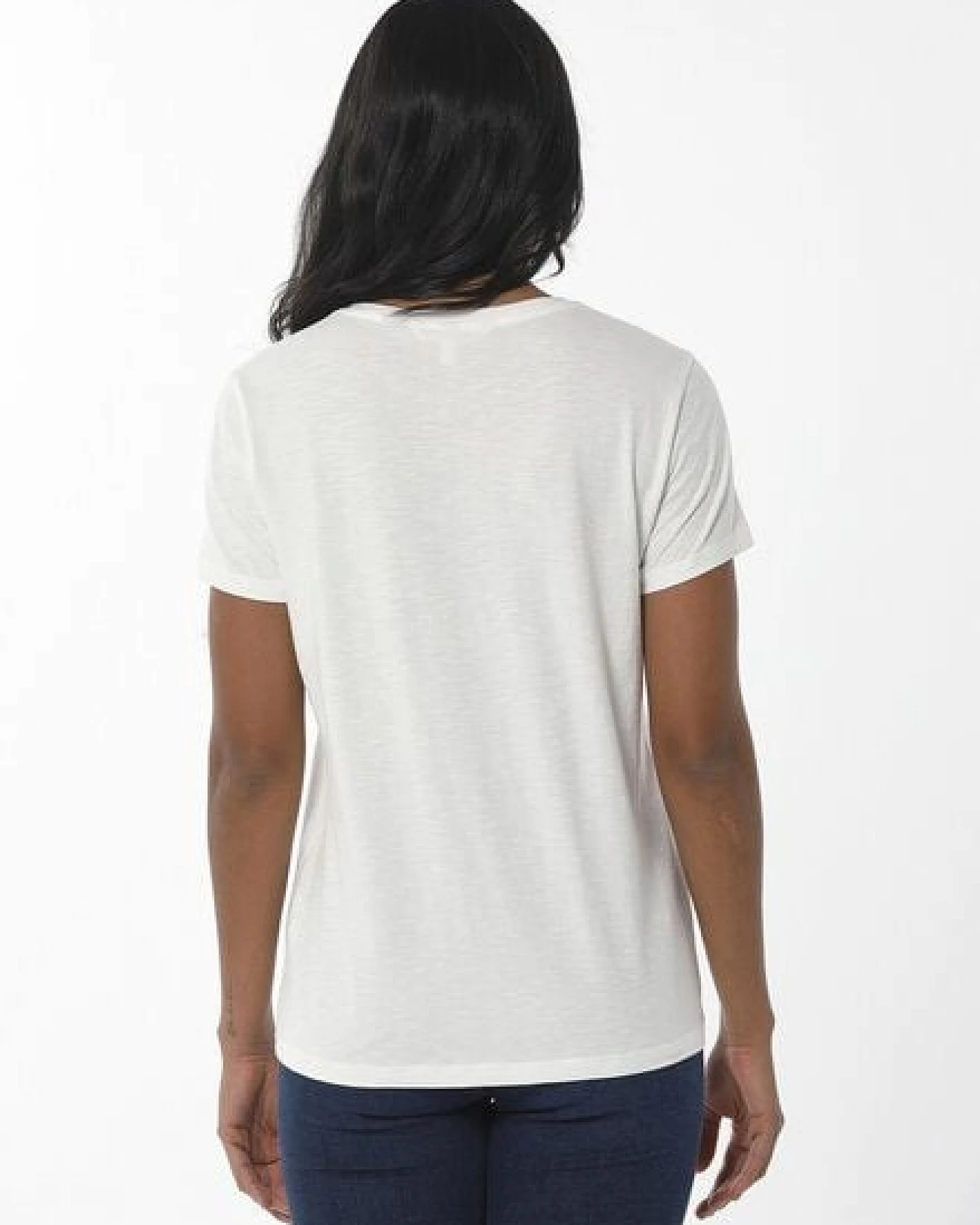 ORGANICATION Damen Basic T-Shirt aus Bio-Baumwolle mit V-Ausschnitt – Ansicht 4