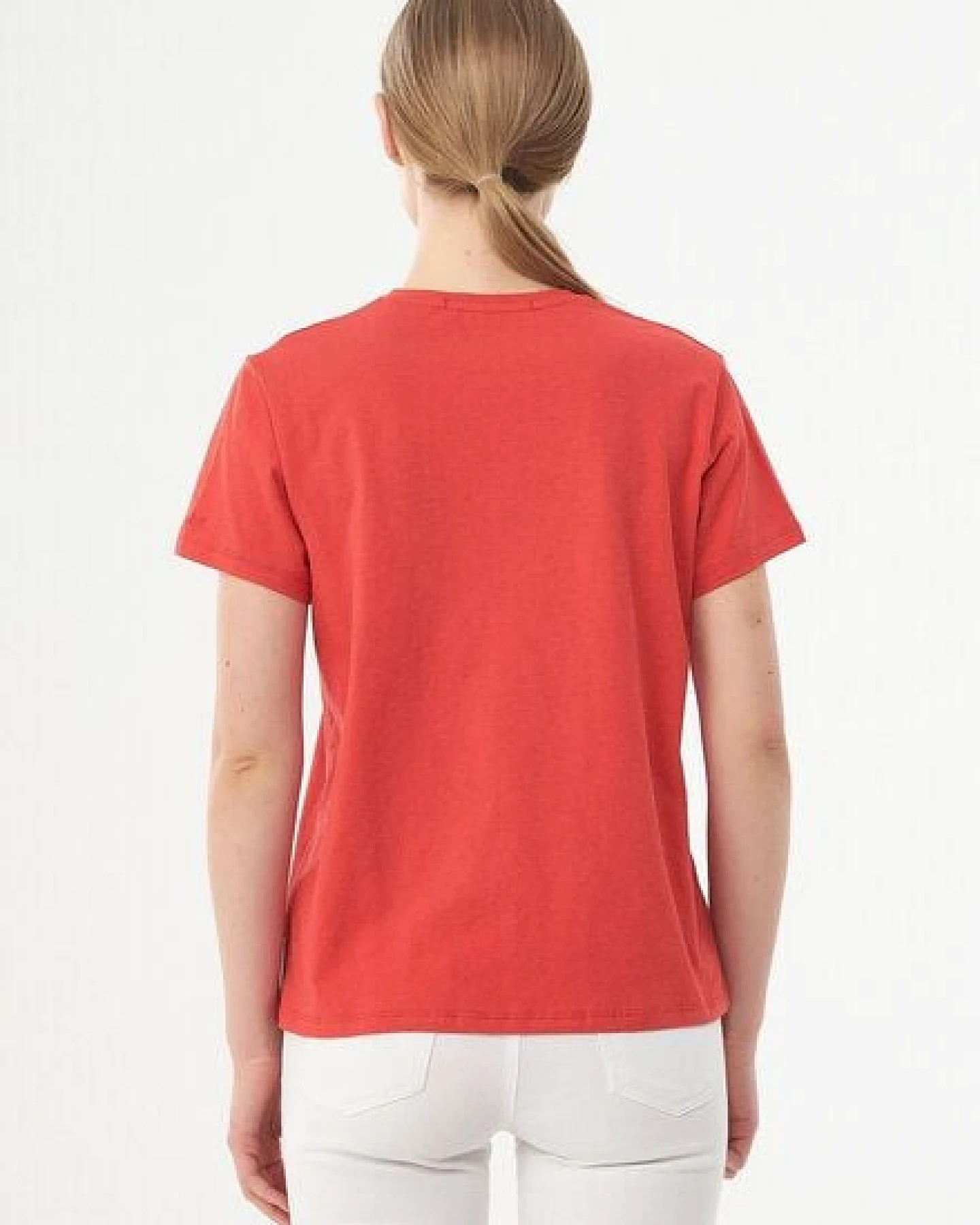 ORGANICATION Damen Basic T-Shirt aus Bio-Baumwolle mit V-Ausschnitt – Ansicht 4