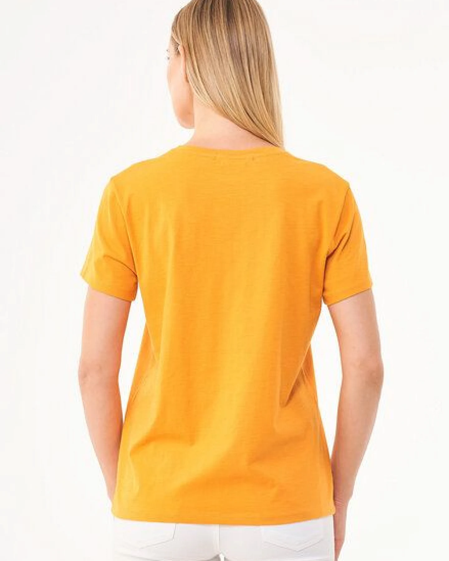 ORGANICATION Damen Basic T-Shirt aus Bio-Baumwolle mit V-Ausschnitt – Ansicht 4