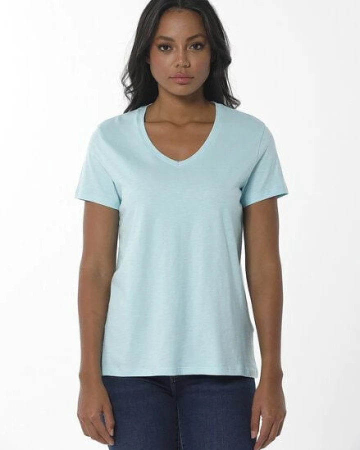 ORGANICATION Damen Basic T-Shirt aus Bio-Baumwolle mit V-Ausschnitt