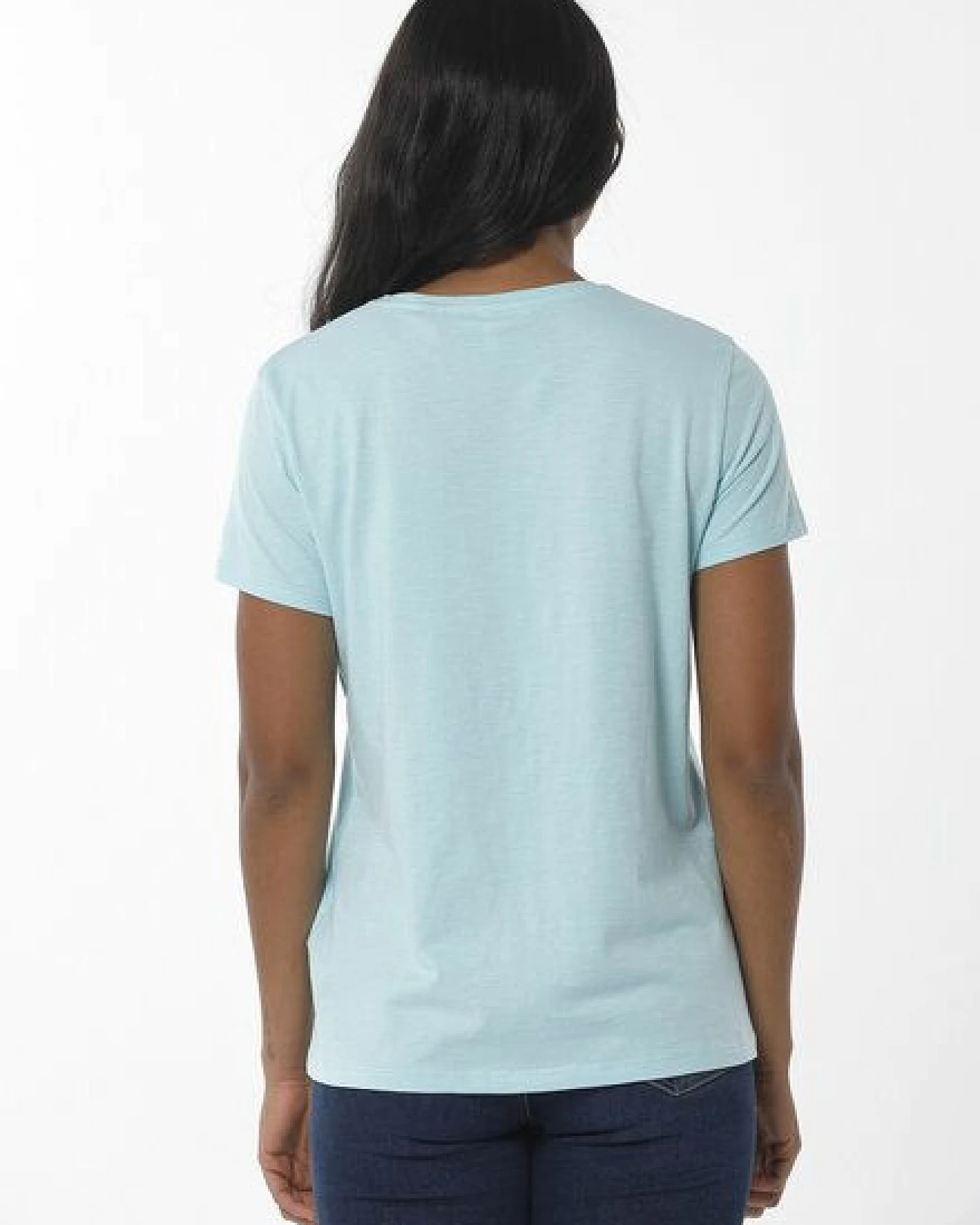 ORGANICATION Damen Basic T-Shirt aus Bio-Baumwolle mit V-Ausschnitt – Ansicht 4