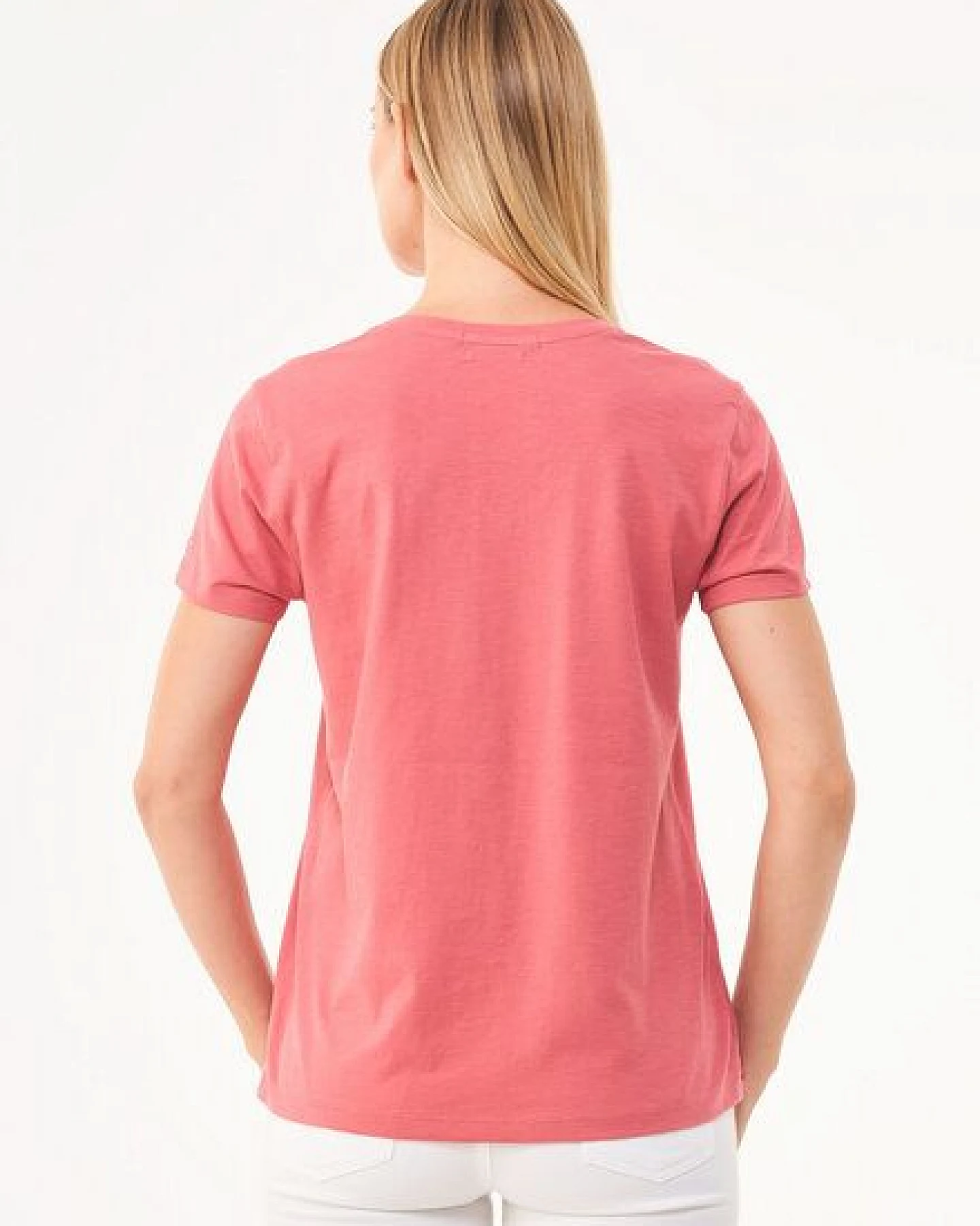 ORGANICATION Damen Basic T-Shirt aus Bio-Baumwolle mit V-Ausschnitt – Ansicht 4