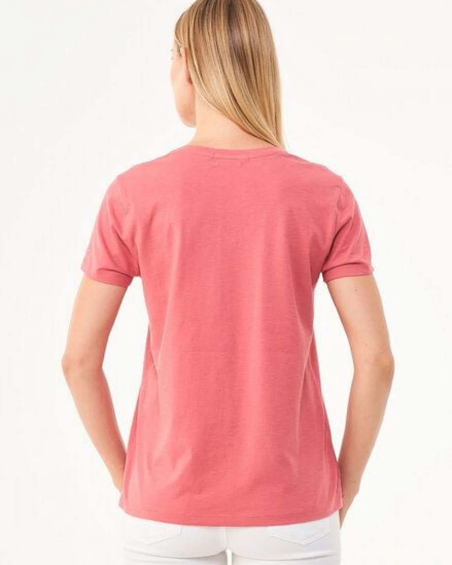 ORGANICATION Damen Basic T-Shirt aus Bio-Baumwolle mit V-Ausschnitt – Ansicht 4