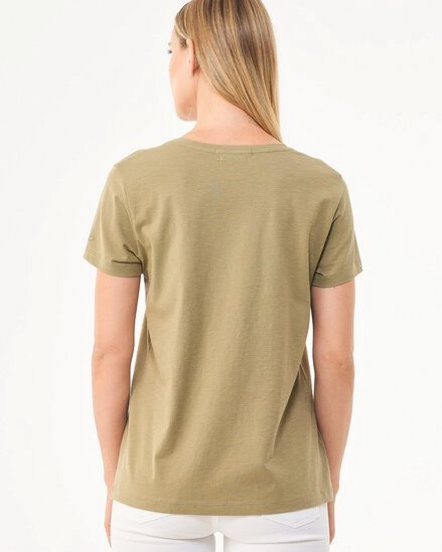 ORGANICATION Damen Basic T-Shirt aus Bio-Baumwolle mit V-Ausschnitt – Ansicht 4