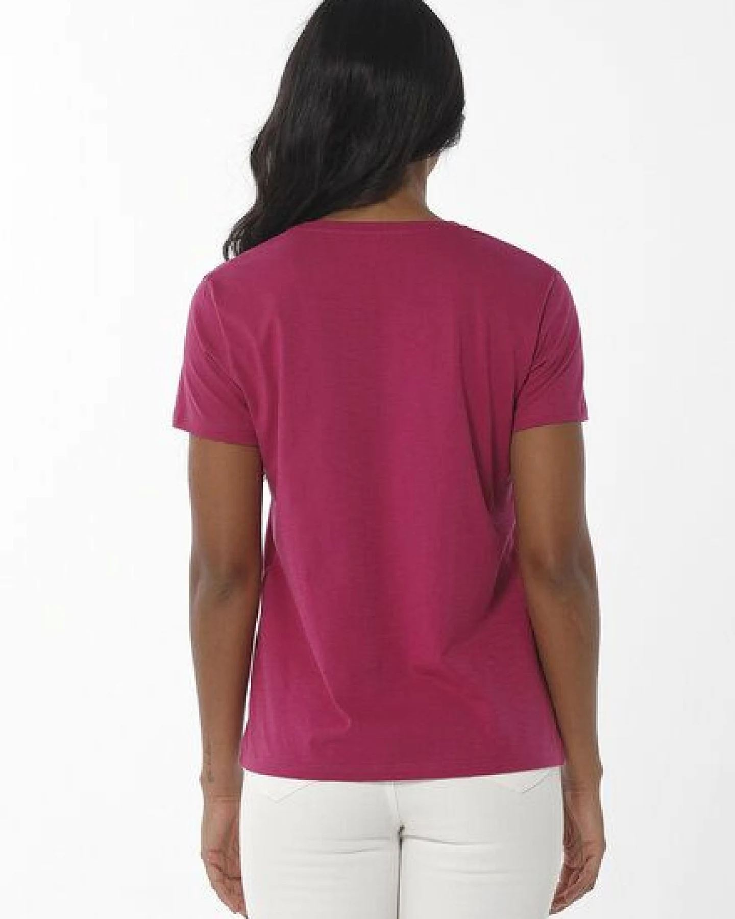 ORGANICATION Damen Basic T-Shirt aus Bio-Baumwolle mit V-Ausschnitt – Ansicht 4