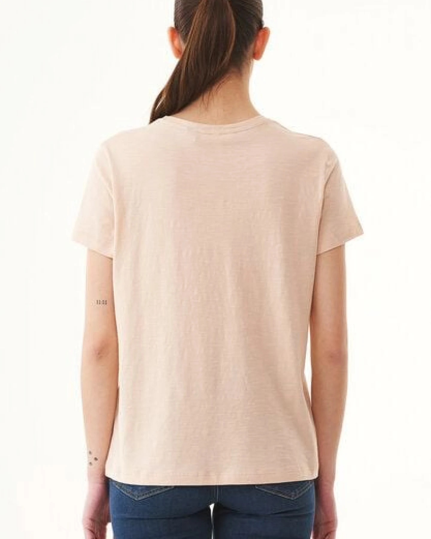 ORGANICATION Damen Basic T-Shirt aus Bio-Baumwolle mit V-Ausschnitt – Ansicht 4
