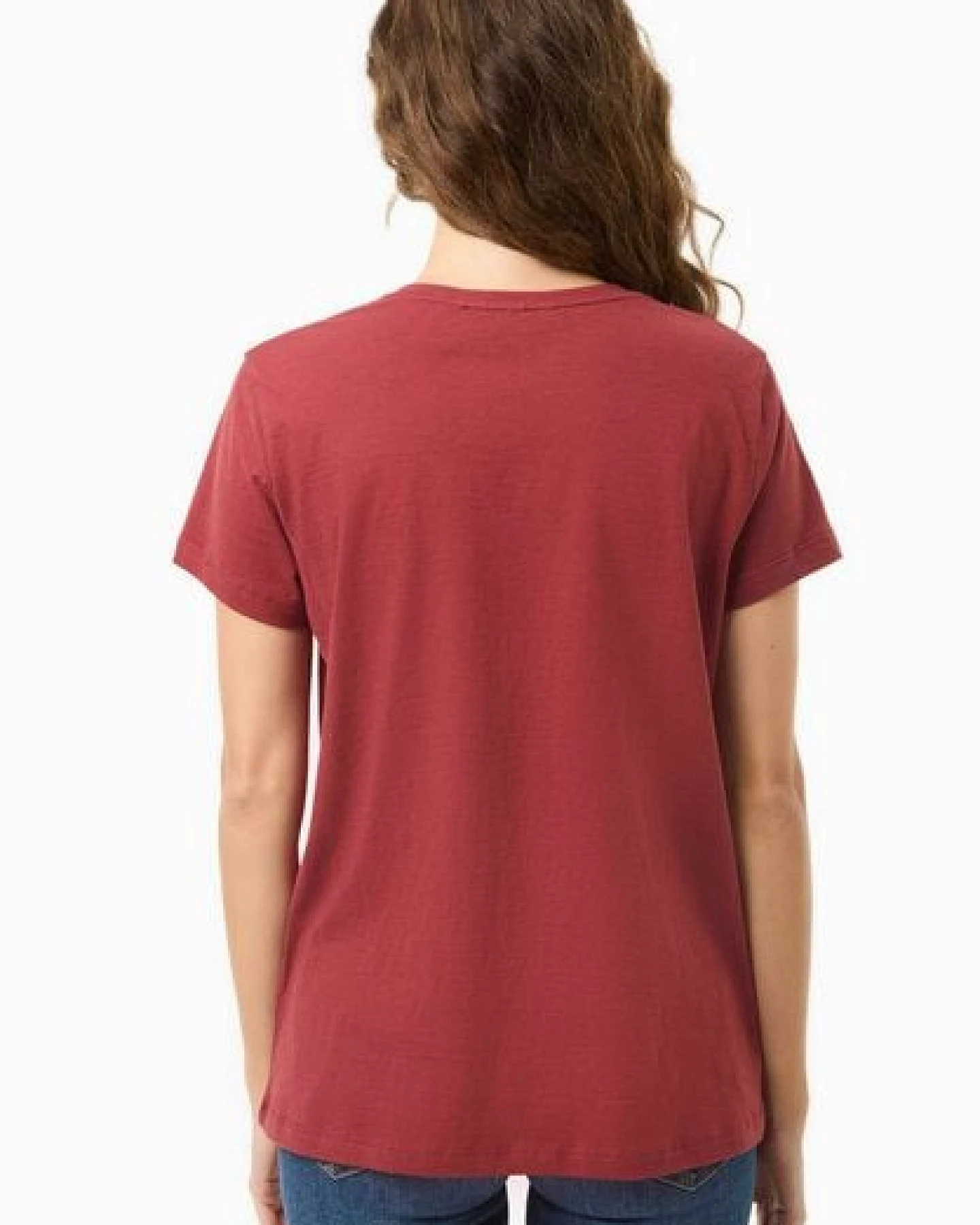 ORGANICATION Damen Basic T-Shirt aus Bio-Baumwolle mit V-Ausschnitt – Ansicht 4