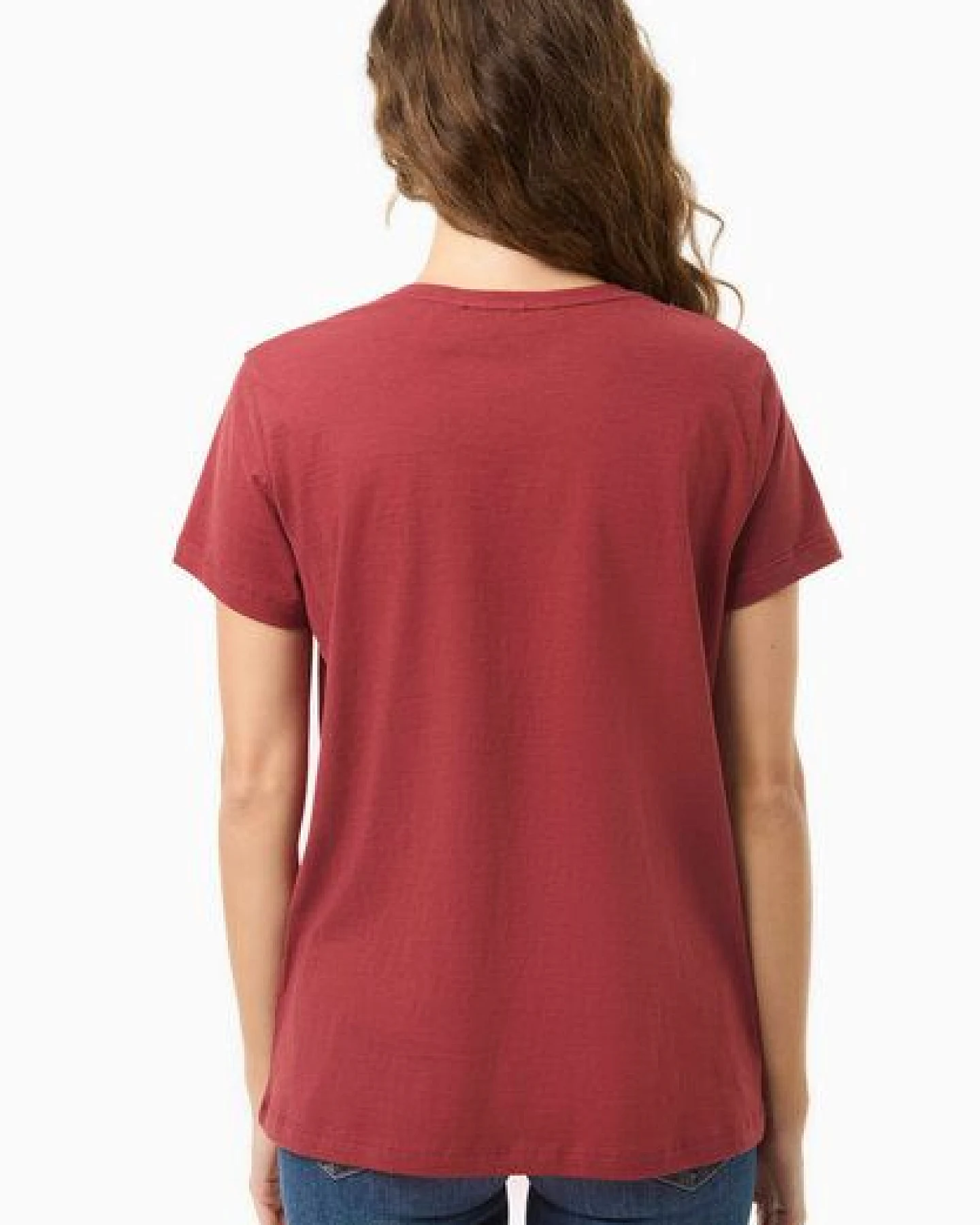 ORGANICATION Damen Basic T-Shirt aus Bio-Baumwolle mit V-Ausschnitt – Ansicht 4