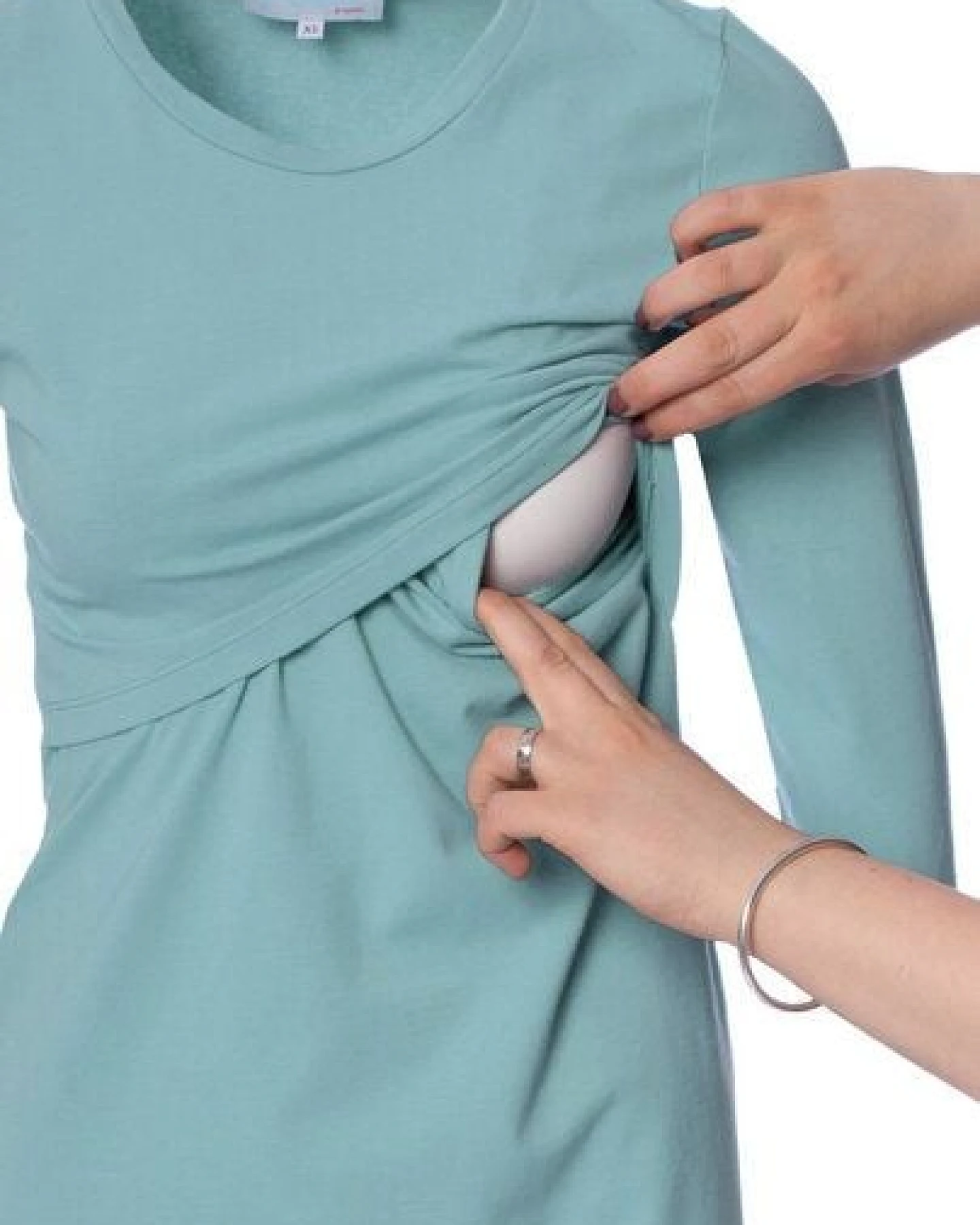 Milchshake 107 BASIC 3/4 Umstands- und Stillshirt extra lang aus Bio Baumwolle – Ansicht 4