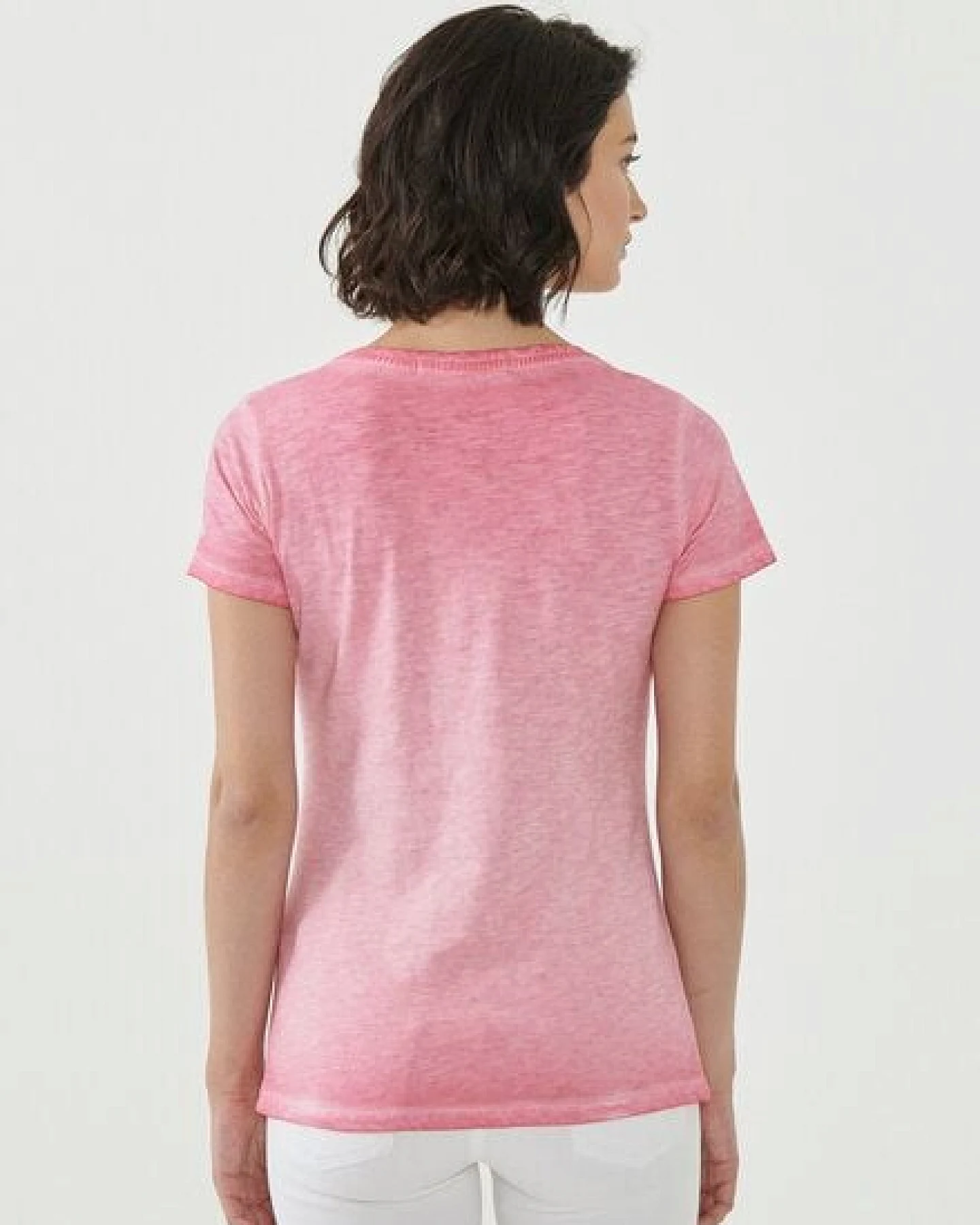 ORGANICATION Cold Pigment Dyed T-shirt aus Bio-Baumwolle mit Pflanzen-Print – Ansicht 4