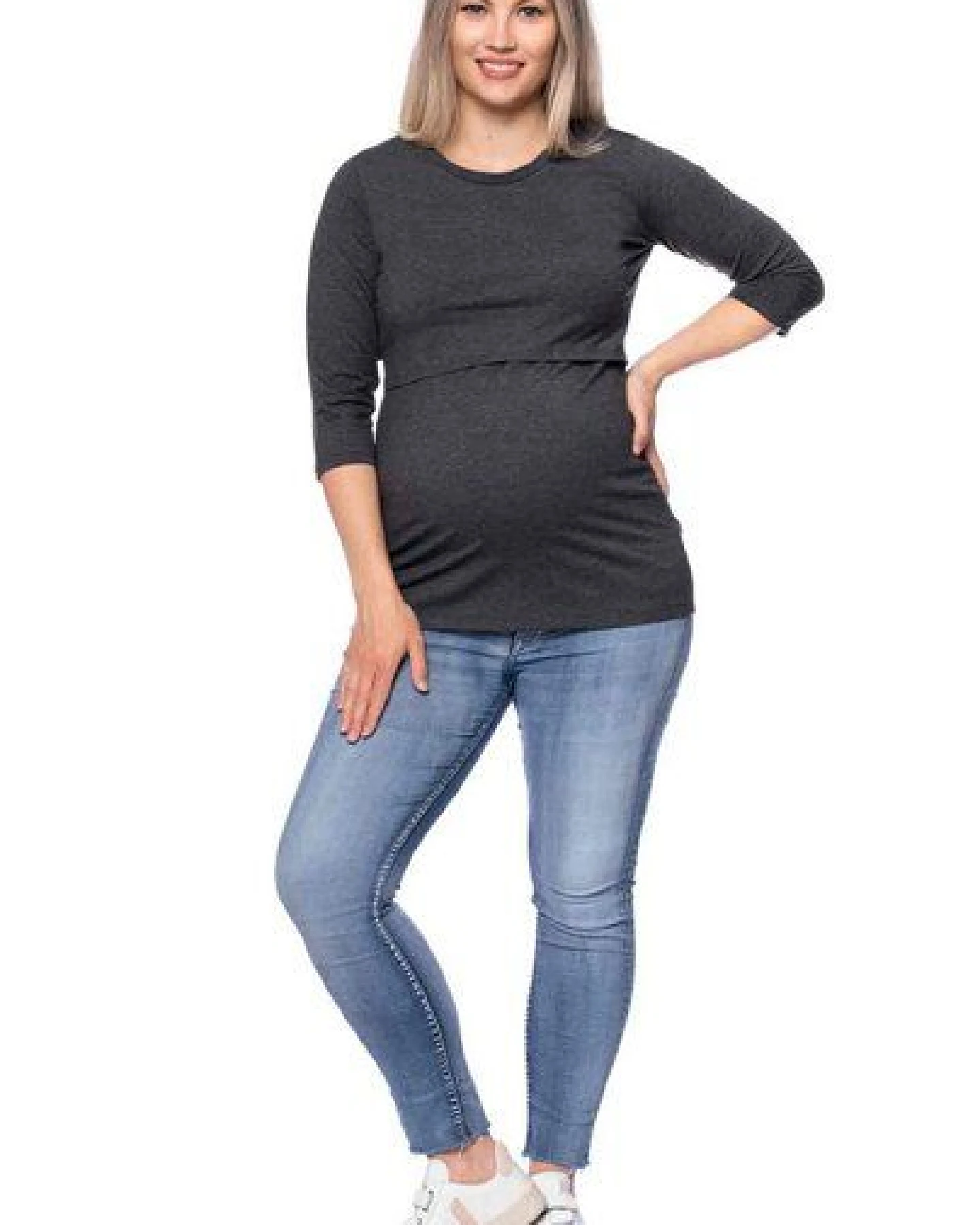 Milchshake 103 BASIC Umstands- und Stillshirt 3/4 Arm aus Bio-Baumwolle – Ansicht 2