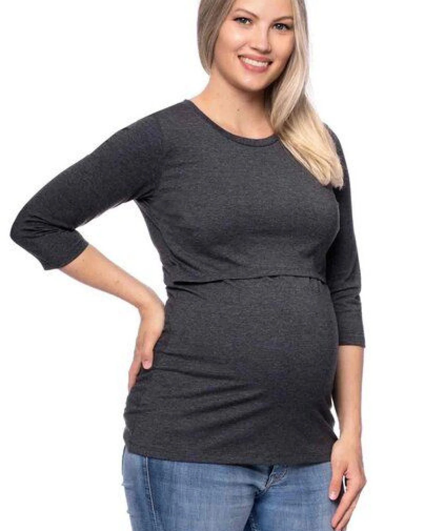 Milchshake 103 BASIC Umstands- und Stillshirt 3/4 Arm aus Bio-Baumwolle – Ansicht 4