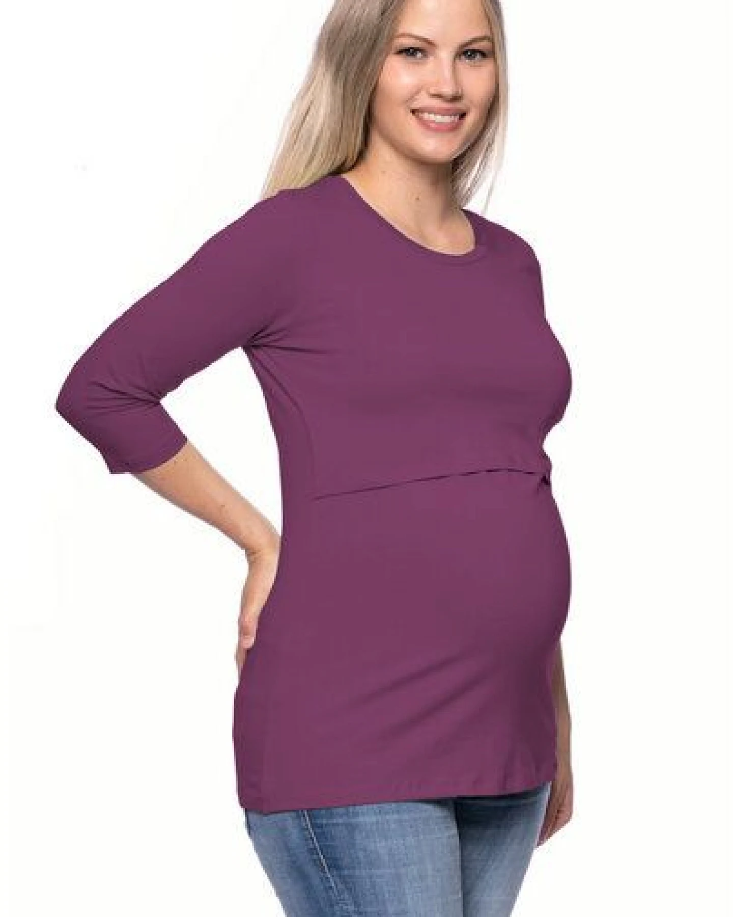 Milchshake 103 BASIC Umstands- und Stillshirt 3/4 Arm aus Bio-Baumwolle – Ansicht 3