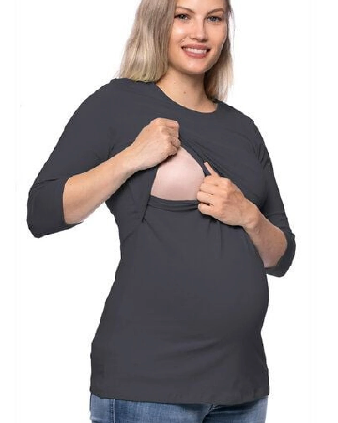 Milchshake 103 BASIC Umstands- und Stillshirt 3/4 Arm aus Bio-Baumwolle – Ansicht 4