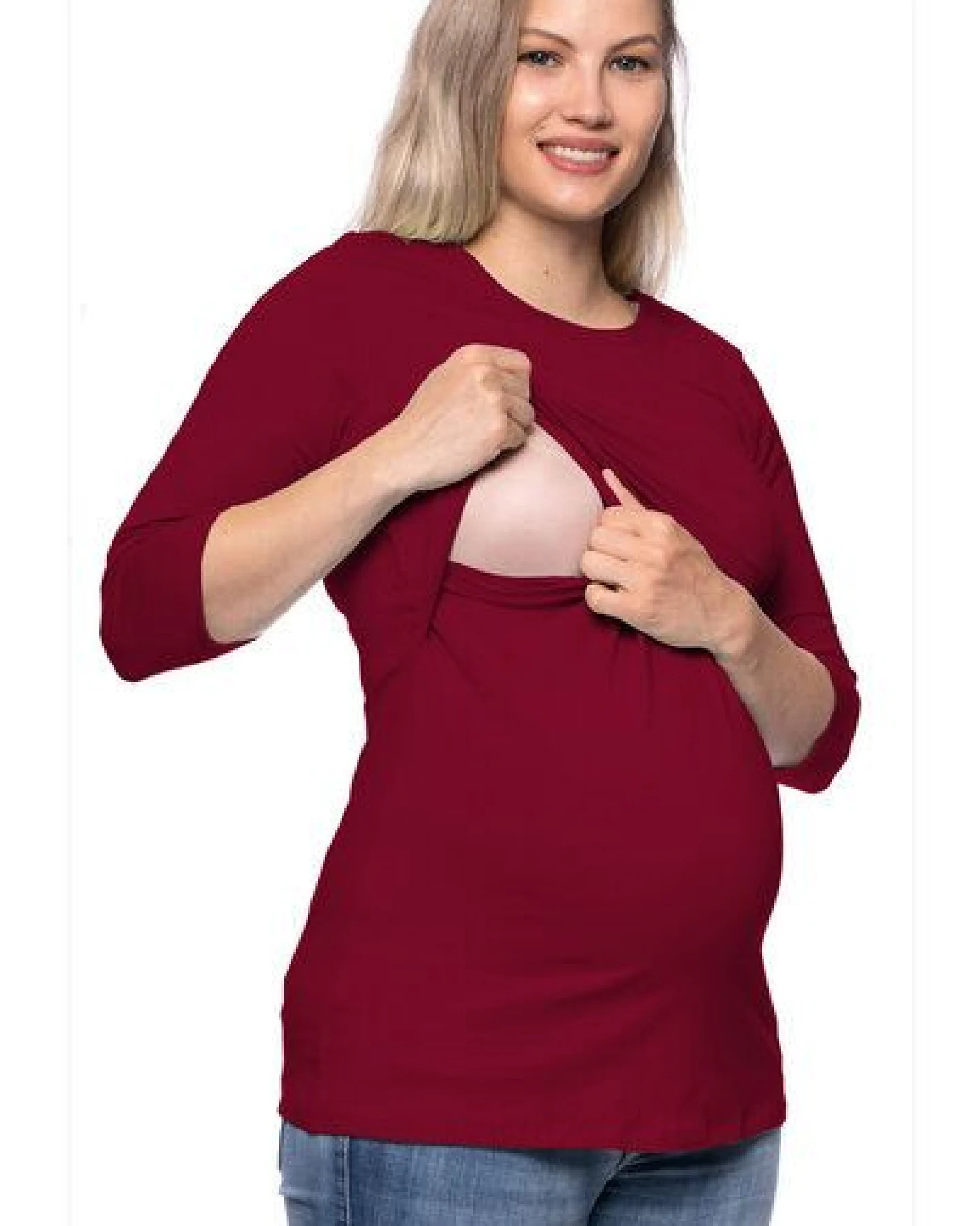 Milchshake 103 BASIC Umstands- und Stillshirt 3/4 Arm aus Bio-Baumwolle – Ansicht 4
