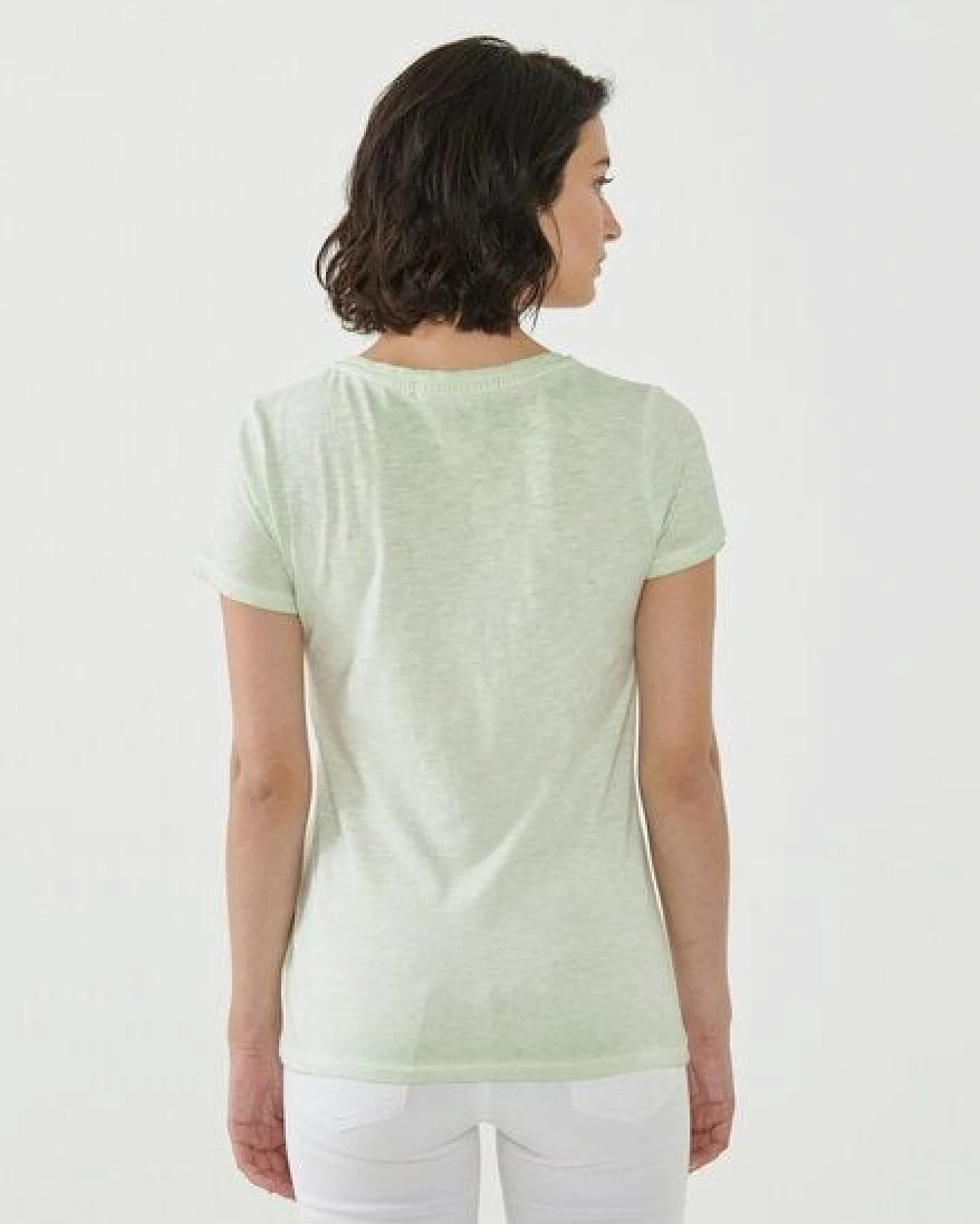 ORGANICATION Cold Pigment Dyed T-shirt aus Bio-Baumwolle mit Pflanzen-Print – Ansicht 4