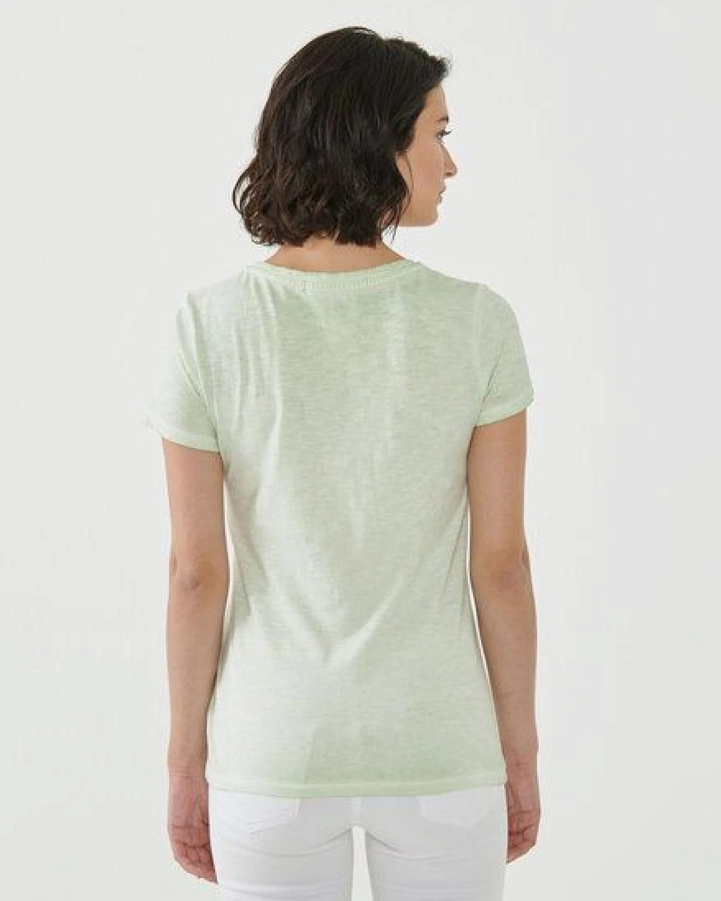 ORGANICATION Cold Pigment Dyed T-shirt aus Bio-Baumwolle mit Pflanzen-Print – Ansicht 4