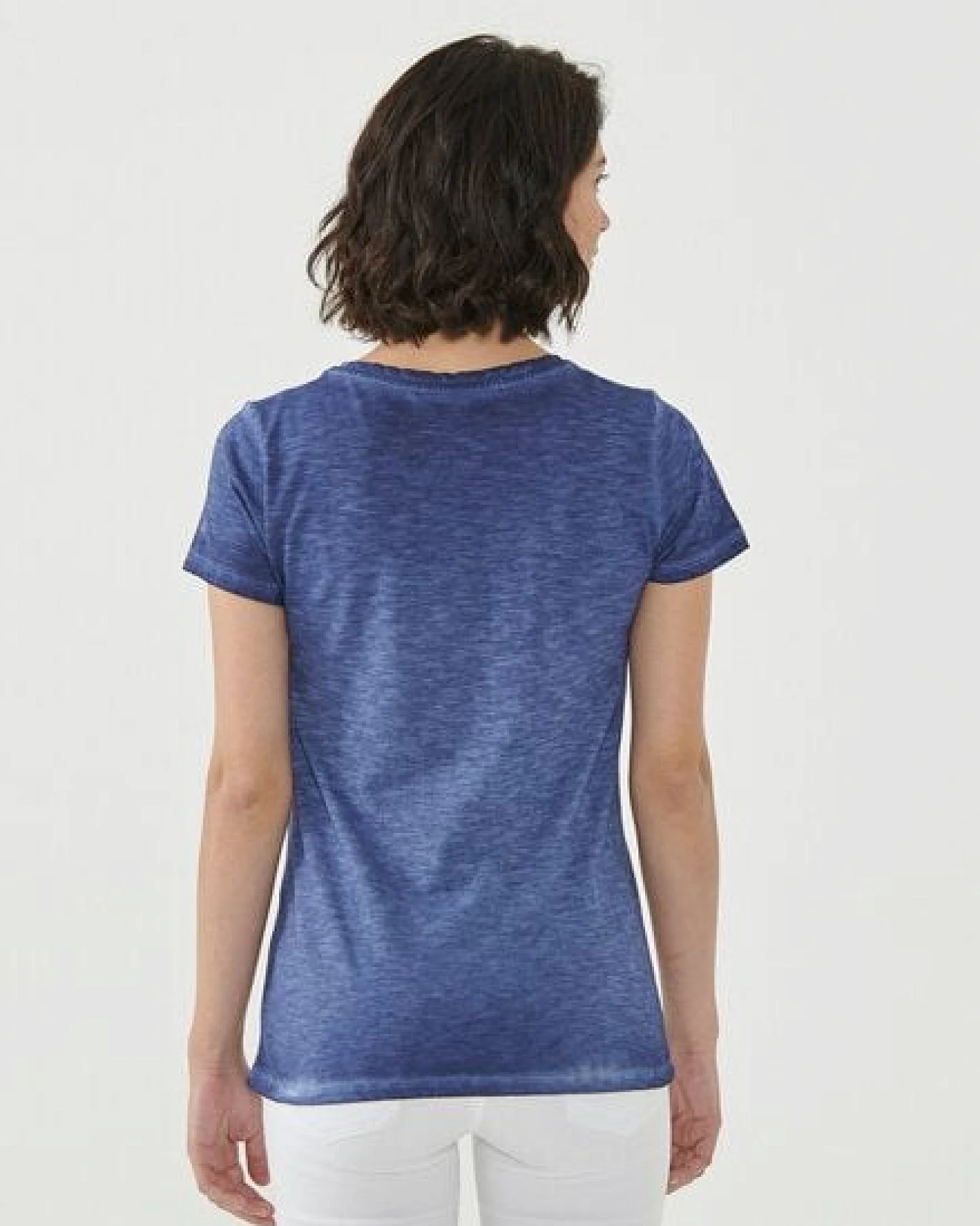 ORGANICATION Cold Pigment Dyed T-shirt aus Bio-Baumwolle mit Katzen-Print – Ansicht 4