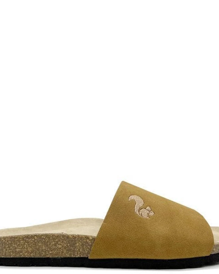 Veganer Eco Pool Slide "thies ® PET" aus recycelten Flaschen, fair produziert mit Kork-Tieffussbett