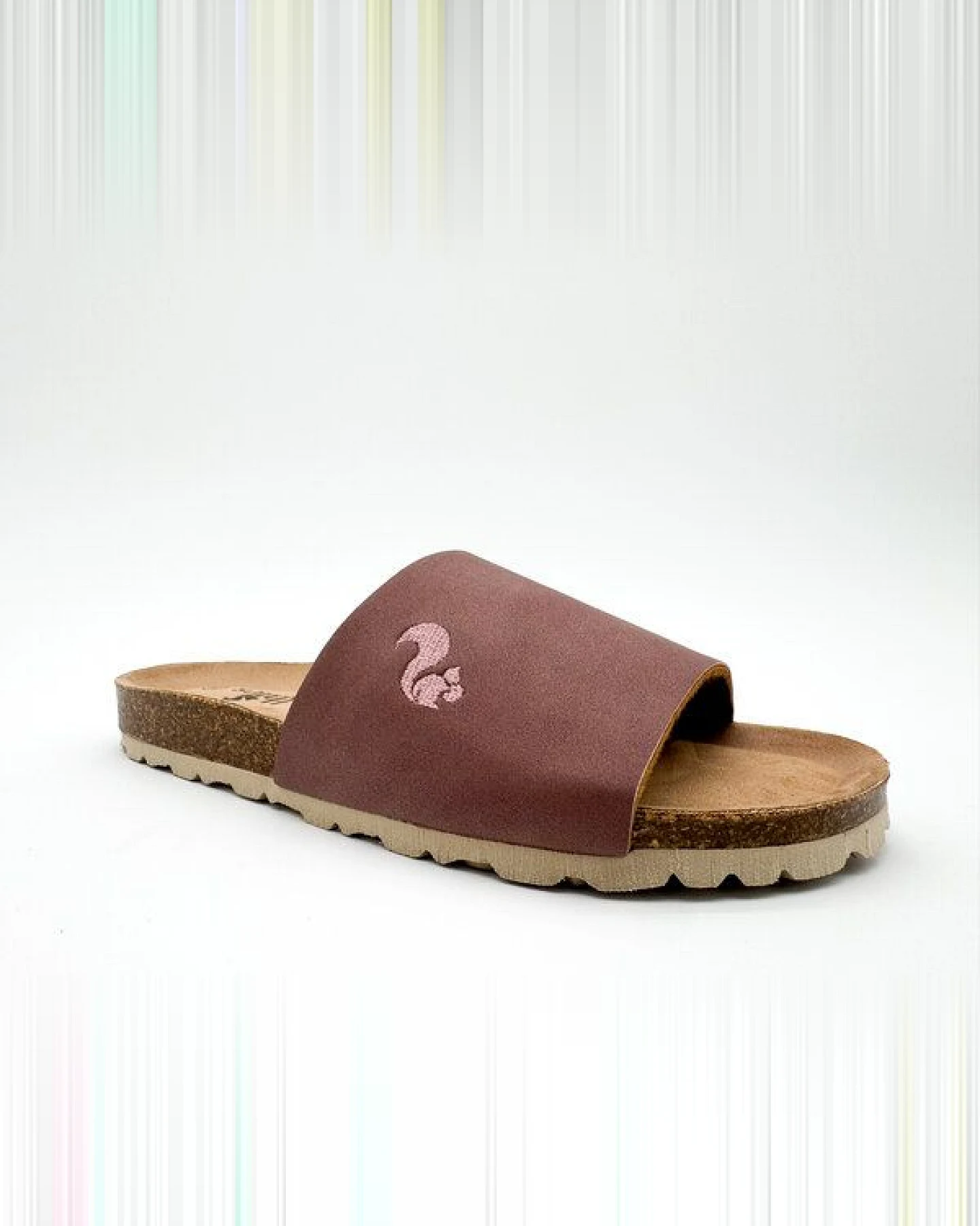 Veganer Eco Pool Slide "thies ® PET" aus recycelten Flaschen, fair produziert mit Kork-Tieffussbett – Ansicht 3